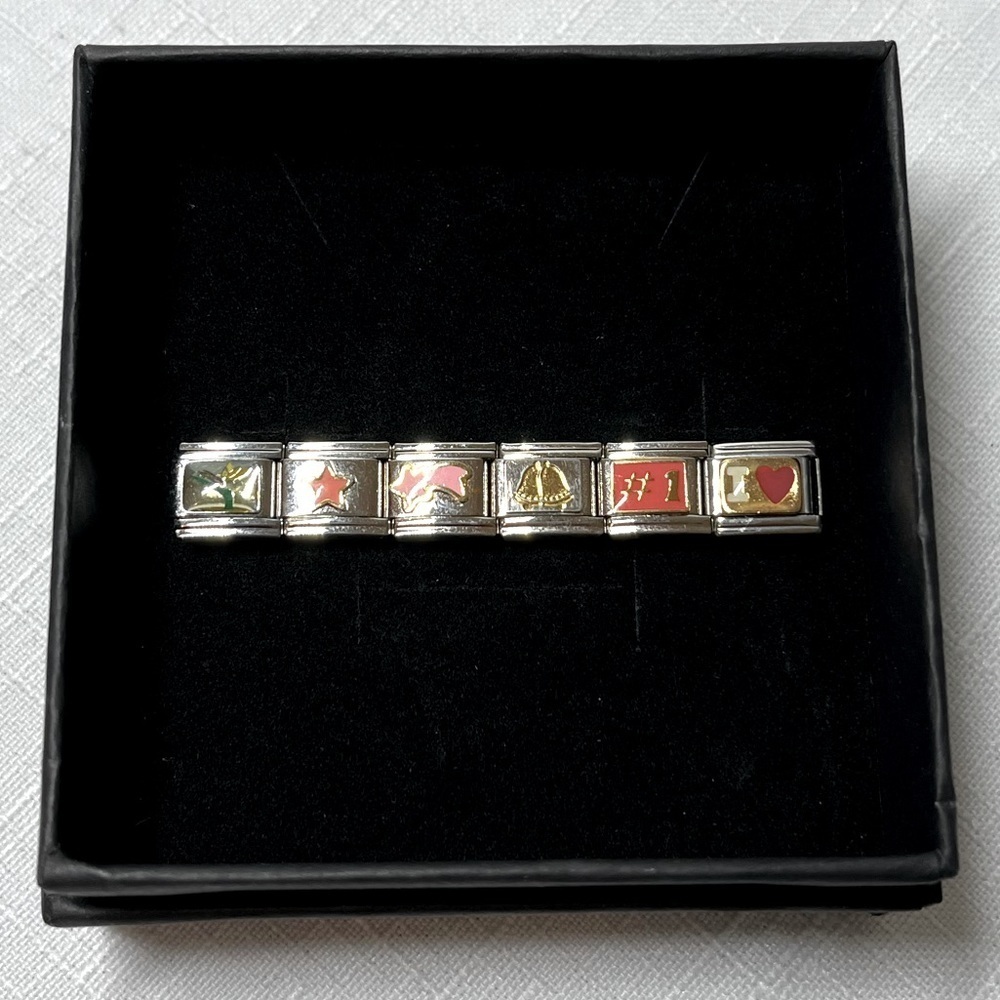 D’linq Lot of 6 Charms for Bracelet Stainless Steel Italy Stretch